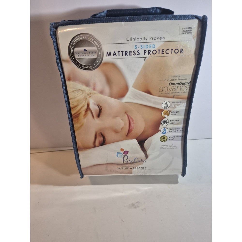 PureCare Waterproof Mattress Protector Pad 5-Sided King 14-18" Depth FTA3078 NIP